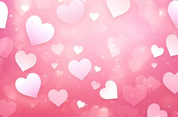 Background of Valentine's day concept. Valentines day card with pink hearts wallpaper. Generative AI