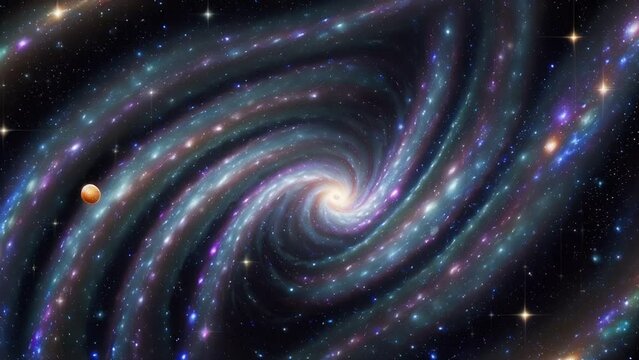 RBG spiral galaxy. Generated with AI