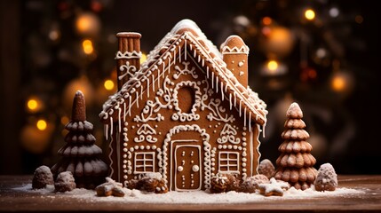 christmas gingerbread house - obrazy, fototapety, plakaty