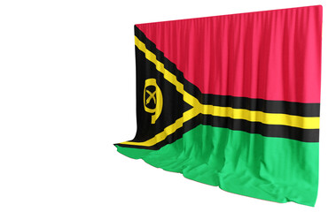 Vanuatu Flag Curtain in 3D Rendering called Flag of Vanuatu