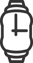 clock sign black and white flat outline 