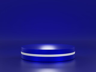 rings on blue background