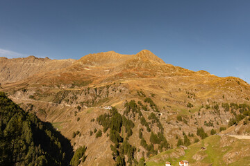 Auffahrt zum Timmelsjoch mit Blick auf die Strassenführung