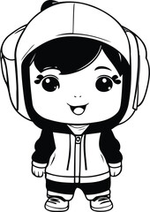 cute astronaut girl with helmet vector illustration designicon vector illustration graphic design