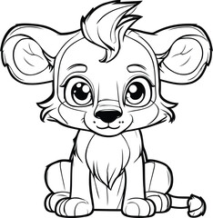 Cute cartoon mouse. Vector illustration. Coloring book for children.