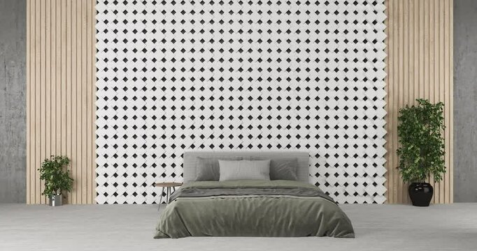 Dise&ntilde;o de habitacion con paneles en movimiento 