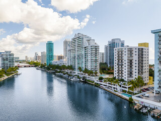 Fototapeta na wymiar Aerial drone view over Miami Florida