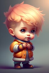 A beautiful baby portrait with beautiful dress and hair style