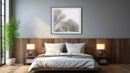 Sample frame set against a comfortable taupe bedroom backdrop.