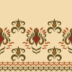 Ethnic abstract ikat art. Seamless pattern in tribal, folk embroidery, for carpets, wallpapers, garments, wrapping, fabrics, coverings, textiles and more	