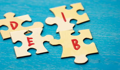 Diversity, Equity, Inclusion & Belonging Abbrevation on Puzzle pieces
