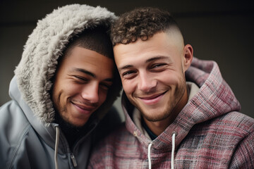 Obraz premium Two male friends in love