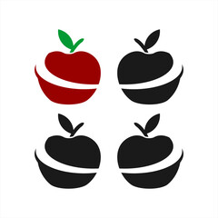 apple logo design, vector, silhouette, apple icon
