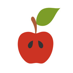  cute red apple with leaf for all ages
