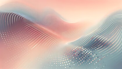 An abstract pattern with gradient dots that transition from large to small, creating a sense of depth and movement, set against a muted pastel background for a soft, dreamy vibe. - obrazy, fototapety, plakaty