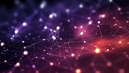 Obraz premium computer network background with colored lines and lights