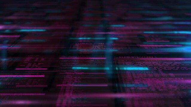 Artificial intelligence data array in virtual space.