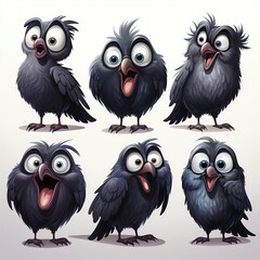 Fototapeta premium Cheerful Crow Cartoon - Professional Design