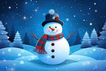 Obraz premium Snowman Christmas celebrating background concept featuring a festive and magical scene