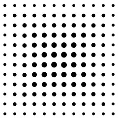 Halftone Dot pattern.Abstract seamless dot pattern Sqaures made of dots arranged sorted by size from center to outside 
