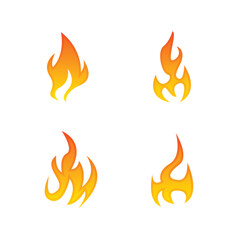 Vector set of fire and flame icons 