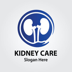 Kidney Care Creative Flat Logo Design Vector Template. Medical, Medicine and Urology Clinic Logo Concept.