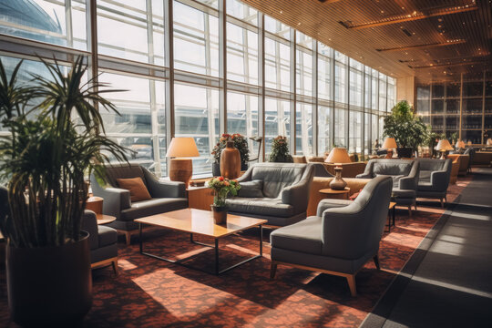 Airport Lounge With Comfortable Seating 