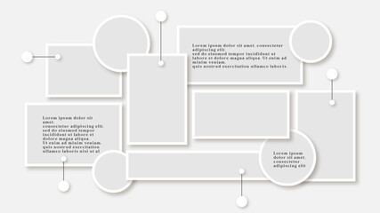 Vector photo collage template moodboard pictures grids vector illustration