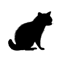 Black racoon vector, mouse silhouette isolated on white background