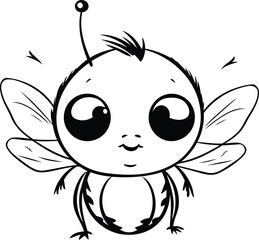Cute cartoon fly. Vector illustration isolated on a white background.