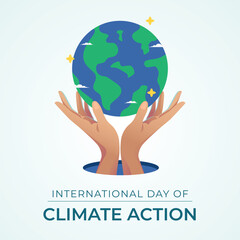 International Day of Climate Action design template good for celebration usage. Climate action design illustration. Globe vector illustration. Vector eps 10.