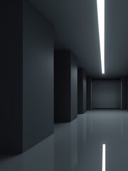 modern architecture and corridor with neon lights