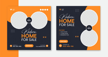 Real estate social media template post