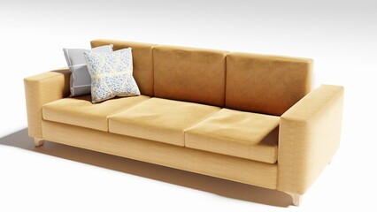 Comfortable orange 3 seater sofa