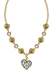 Fototapeta premium Jewelry design modern art heart necklace hand drawing and painting on paper.