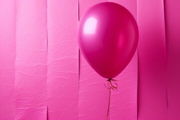 Fuchsia balloon on rosy backdrop. Generative AI - obrazy, fototapety, plakaty