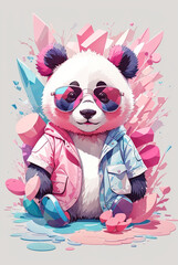 Obraz premium Panda bear with sunglasses