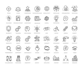 Core values line icons