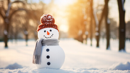 Obraz premium Snowman in the park.