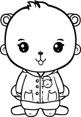 cute little bear kawaii character vector illustartion design