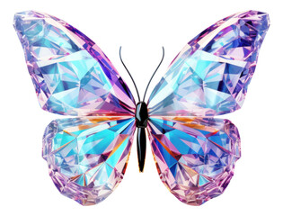 Crystal butterfly isolated.