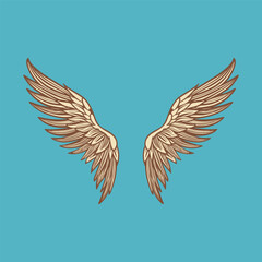 Vector Wings Icon. Vintage Angel Wings Icon, Design Template, Clipart. Cupid, Angel or Bird Wings. Vector illustration