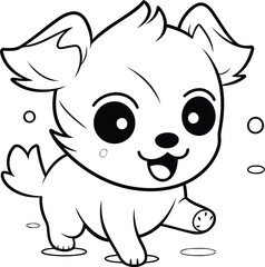 Illustration of Cute Cartoon Chihuahua Dog for Coloring Book