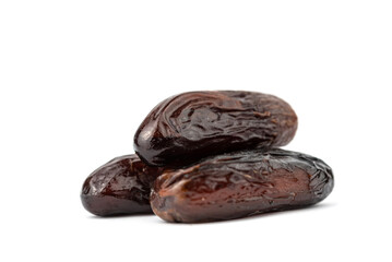 Fresh dried dates nuts isolated on the white background