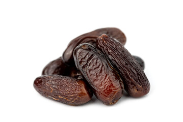 Fresh dried dates nuts isolated on the white background