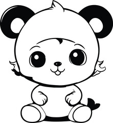 cute panda bear cartoon vector illustration graphic design vector illustration graphic design