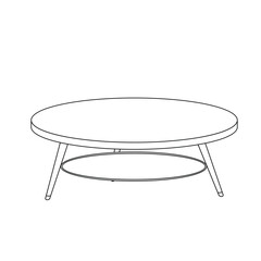 Table icon black outline vector. Doodle Vector illustration. coloring page 