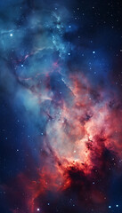 Colorful fantasy galaxy view background, generative ai.