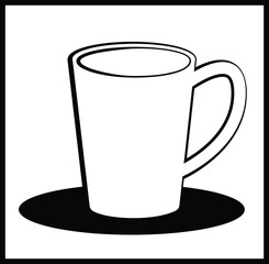 Coffee mug silhouette Vector icon isolated