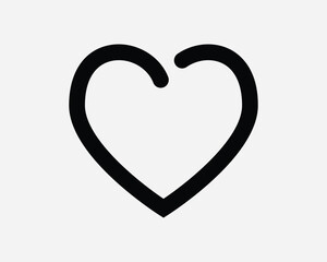 Heart Symbol Icon Love Sign Romance Romantic Feelings Wedding Valentines Valentine Lover Design Passion Heartbeat Black White Outline Shape EPS Vector